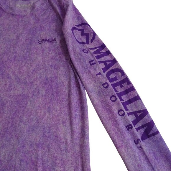 Magellan Outdoors Long Sleeve Classic Fit Shirt Girls Size M Purple Spell Out - Picture 2 of 5